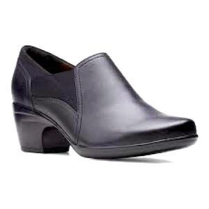 Clarks Womens Emily Amelia Black Leather Booties Shoes 7 Medium NIB